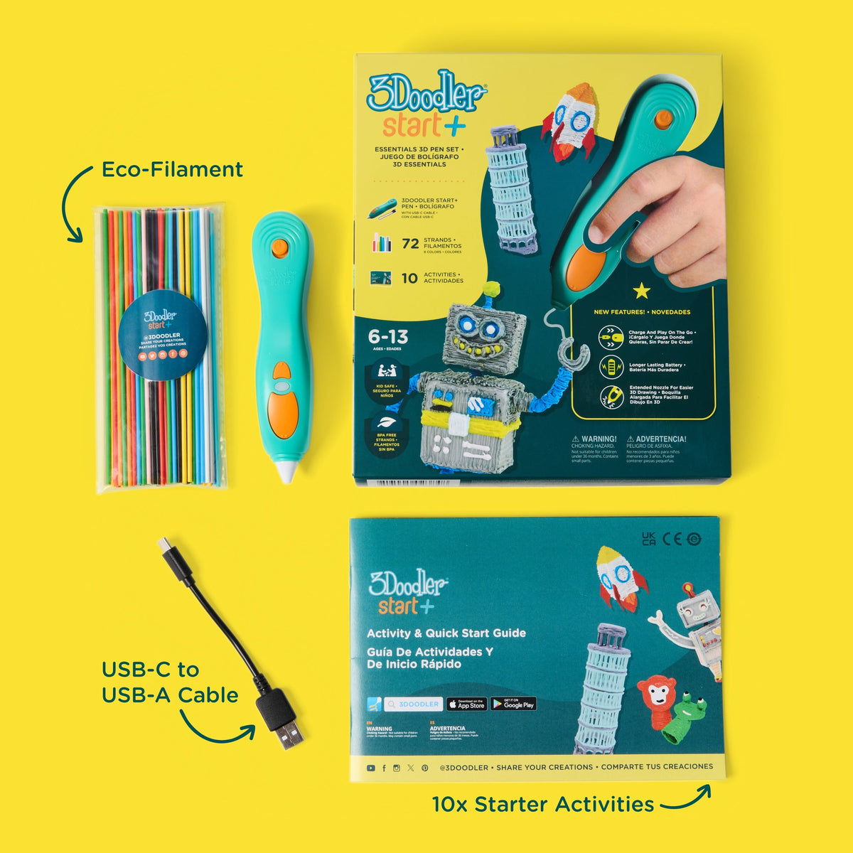 3Doodler Start+ Essentials 3D Printing Pen Set